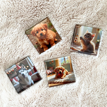 Set of 9 Premium Personalised Glossy Photo Magnets